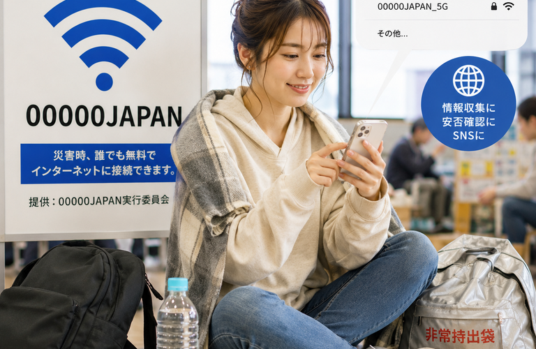 災害時に誰でも無料で繋がることができる公衆無線LAN（Wi-Fi）サービス、通称「00000JAPAN（ファイブゼロ・ジャパン）」あなたを守るための情報網！パソコントラブル即解決！｜千葉県パソコン修理、トラブル解決、設定、データ復旧、レッスン等、出張サポートにて駆けつけます！いろはパソコンサポート