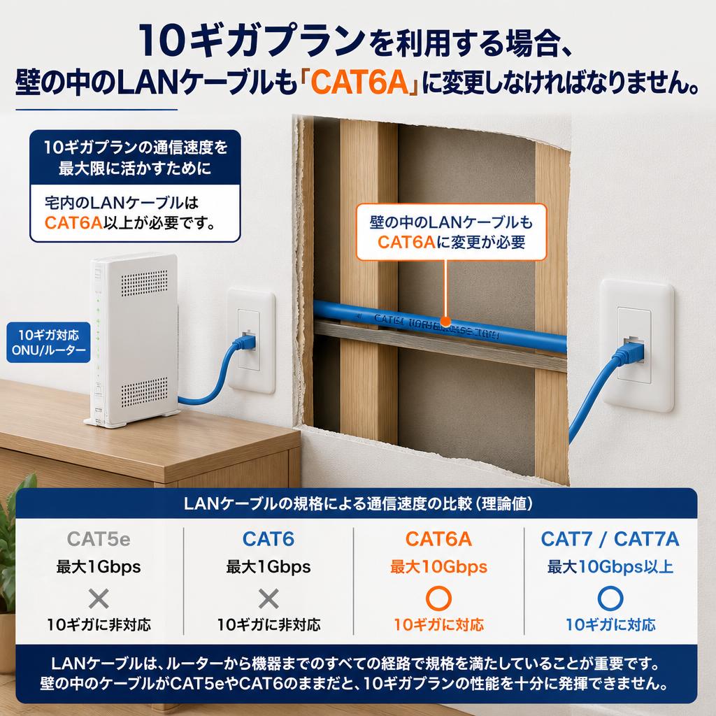 超高速回線への対応（CAT6A）