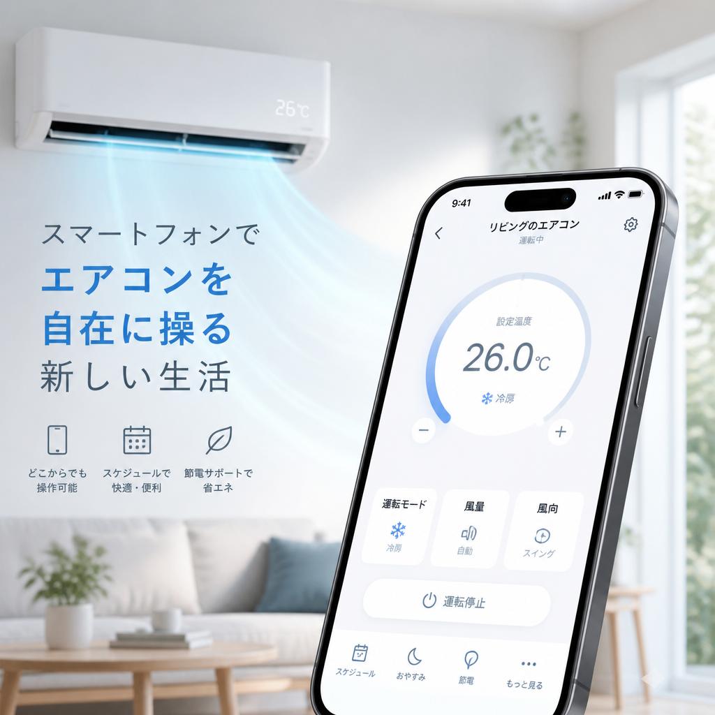 スマートフォンでエアコンを自在に操る新しい生活！パソコントラブル即解決！｜千葉県パソコン修理、トラブル解決、設定、データ復旧、レッスン等、出張サポートにて駆けつけます！いろはパソコンサポート