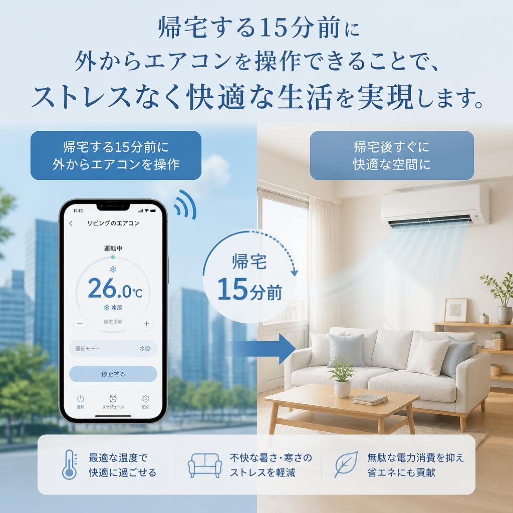 帰宅前に部屋が快適に！