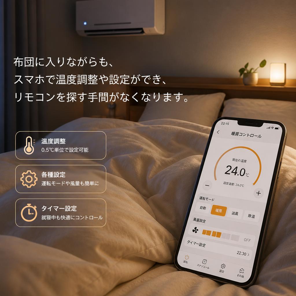 夜中でも簡単操作！