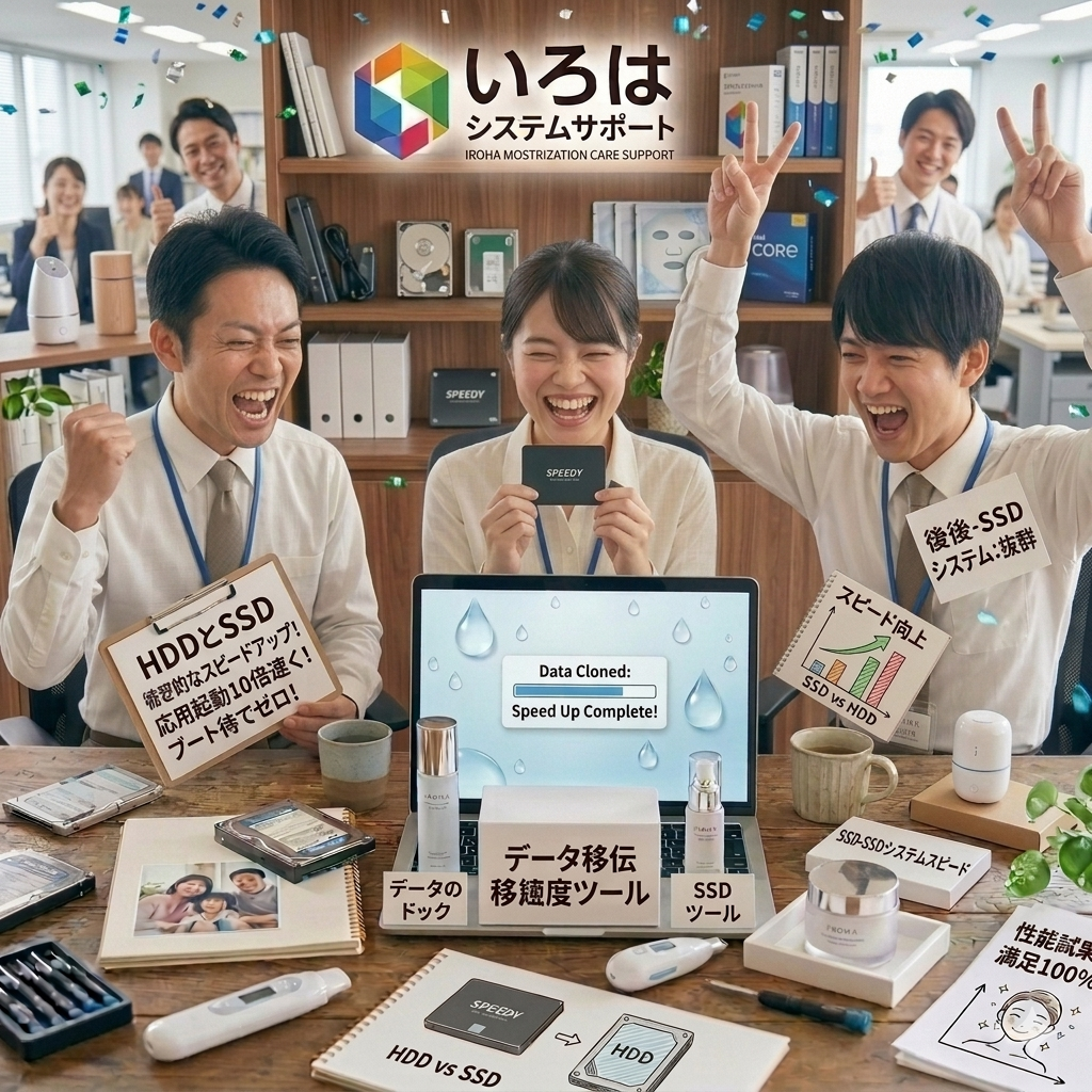 「SSD換装でパソコンが生まれ変わる！」パソコントラブル即解決！｜千葉県パソコン修理、トラブル解決、設定、データ復旧、レッスン等、出張サポートにて駆けつけます！いろはパソコンサポート