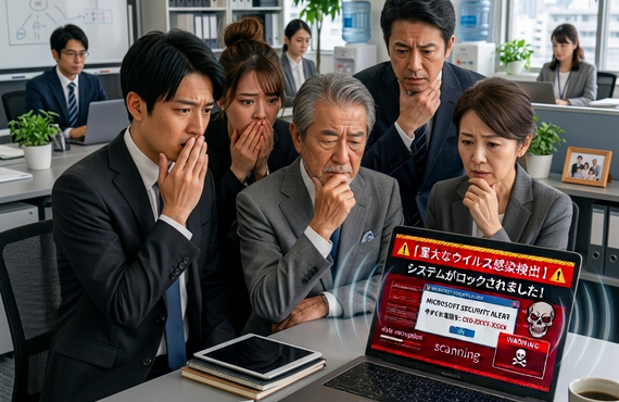 サポート詐欺（偽のセキュリティ警告）は、2026年現在も被害報告や相談件数が右肩上がりで増加し続けている最も危険なネット犯罪の一つです！パソコントラブル即解決！｜千葉県パソコン修理、トラブル解決、設定、データ復旧、レッスン等、出張サポートにて駆けつけます！いろはパソコンサポート