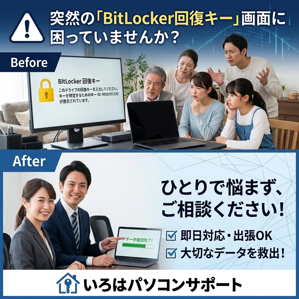 🔐 あなたのデータを救う！BitLockerで困った時は「いろはパソコンサポート」へ