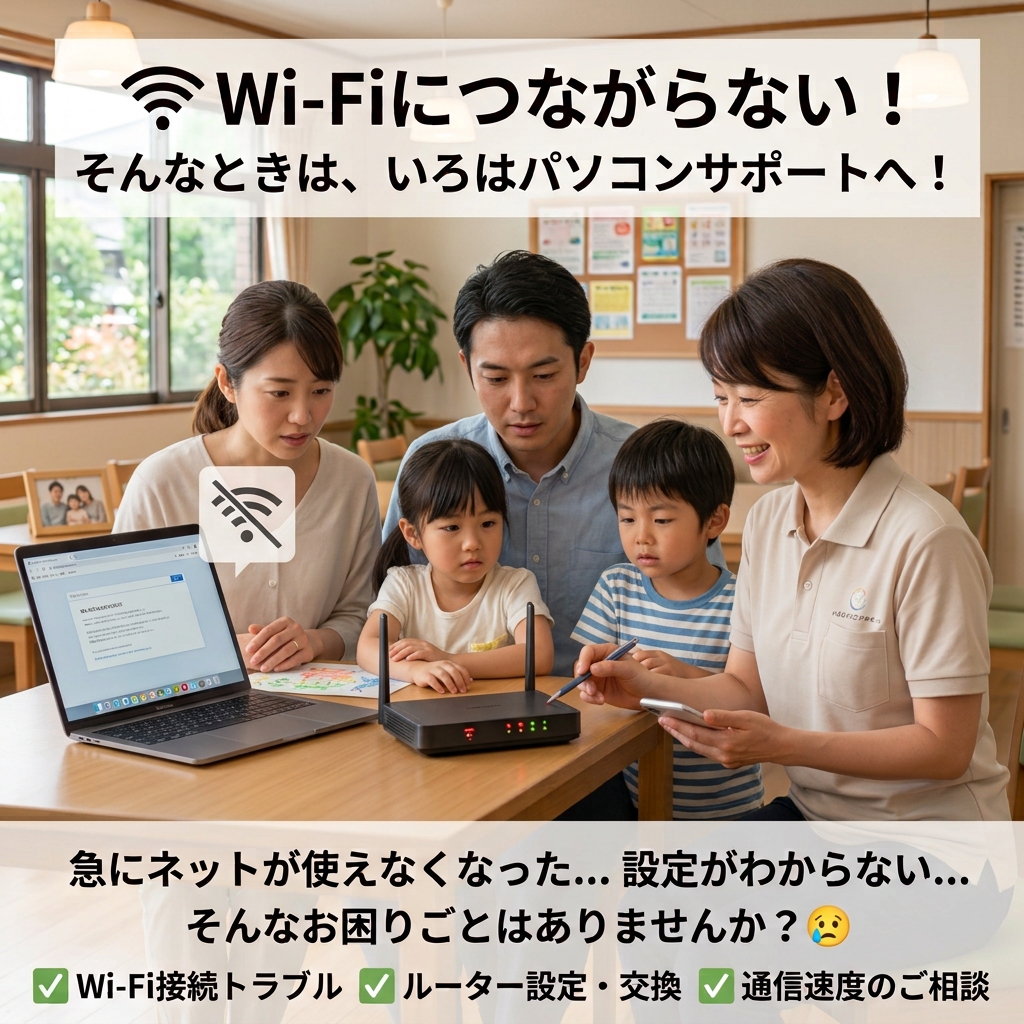 📶 Wi-Fiトラブル、いろはパソコンサポートにお任せ！